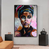 Hand Painted People Oil Painting African Woman Abstract Canvas Painting Modern Room Decors