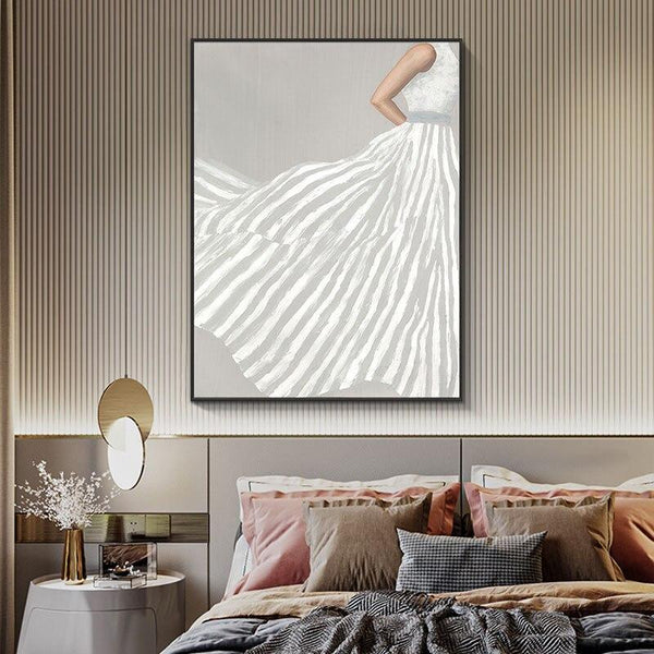 Home Decoration Canvas Hand Painted Oil Painting Modern Beautiful Lady Abstract Minimalist Wall Art Poster Girl