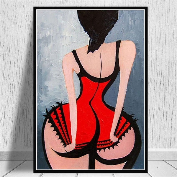 Hand Painted Abstract Artwork Modern POP Cartoon Character Oil Painting On Canvas Room Decor