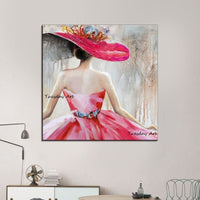 Hand Painted Abstract Impression Woman Art Oil Painting Canvas Wall Art Decoration