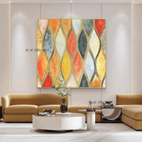 Hand Painted Bright Color Style Abstract Minimalist Modern Wall Art Decorative