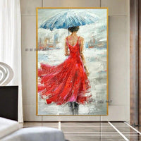 Sexy Model Girl Hand Painted Woman Portrait Canvas Art work For Bedroom