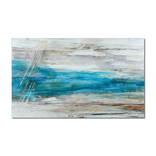 Abstract Blue Sea Hand Painted Oil Painting On Canvas Handmade For Bedroom