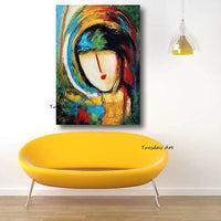 Hand Painted Canvas Oil Painting Modern People Abstract Homes