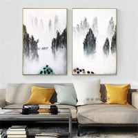 Hand Painted Abstract Mountain Oil Paintings On Canvas Landscape Wall Art Minimalist