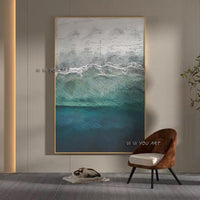 Hand Painted Abstract Seascape Minimalist Modern On Canvas Decorative For Living