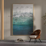 Hand Painted Abstract Seascape Minimalist Modern On Canvas Decorative For Living