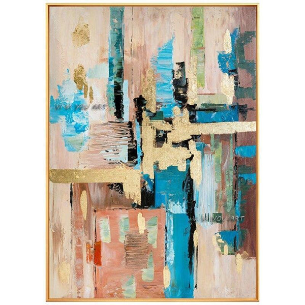 Hand Painted Abstract Canvas Oil Painting Multicolor Modern Abstract Canvas Painting