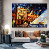 Hand-Painted Oil Painting Landscape Knife Street Abstracts Home Wall Interior Decoration Paintings