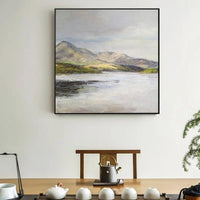 New Chinese Toyama Hand Painted Landscape Oil Painting The Office Decorative Painting Hotel As