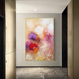 Abstract Beautiful Colorful Flower Hand Painted Oil Painting On Canvas Modern Mural Home Room