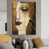 Hand Painted Classic Gustav Klimt Tear Retro Abstract Oil Painting Decor