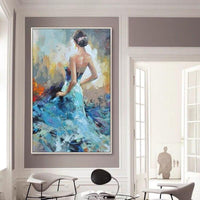 Sexy Dancing Girl Abstract Hand Painted Oil Painting Modern