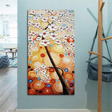 Hand Painted Knife Hyundai Classical Flowers Oil Painting Textured Acrylic Canvas Entrance Decors