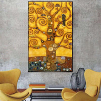 Hand Painted Tree Of Life Canvas Painting Gustav Klimt Oil Paintings