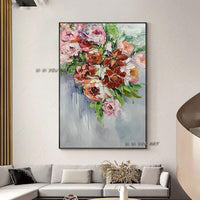 High Quality Pure Hand Painted Abstract Painting Flowers For Modern Living room