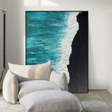 Hand Painted Modern abstract Canvas blue Sea Beach Landscape Modern Wall Painting As