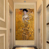 Hand Painted Retro Famous Gustav Klimt Adele Bloch Bauer I Oil Paintings Modern Wall Art Room