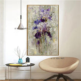 Hand Painted Abstract Wall Art Modern Minimalist Flowers Canvas For Living