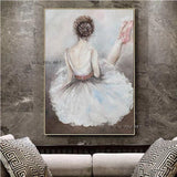 Hand Painted Ballet Dancer Girl Pure Hand Painted Sexy Lady Artwork Wall Canvas Art For Bedroom Decor