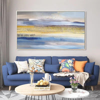 Hand Painted Canvas Sea Abstract Minimalist Modern Northern European Style