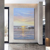 Hand Painted Sunrise Sea Hallway Bedroom decora Wall Art Abstract Landscape art Canvas painting