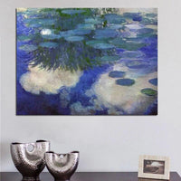 Hand Painted Famous Claude Monet Water Lily Impression Art Landscape Oil Paintings