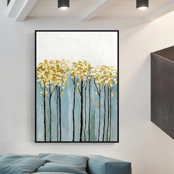 Hand Painted Oil Painting Decorative Painting Home Entrance Hallway Light Luxury Modern Abstract Gold Foil Decor