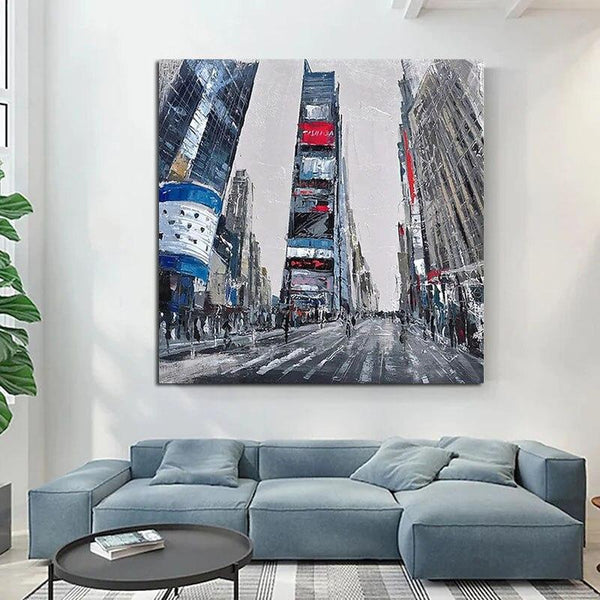 Hand Painted Oil Painting Urban Architecture Impression Street Painting Home Room s