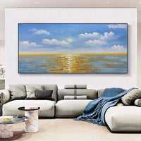 Hand Painted The Sea Sunset Abstract Wall Art Modern On Canvas bedroom decora