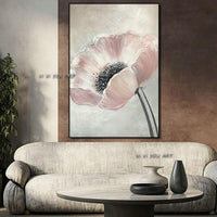 Hand Painted Paintings Wall Art Oil Paintings Pink Abstract Canvas Flowers Modern