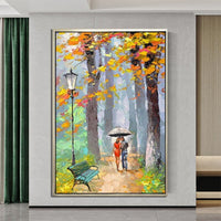 Hand Painted Knife Oil Painting Modern Landscape People Abstract Canvas For Wall Art Home Room Decoration