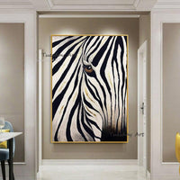 Hand Painted Oil Paintings Modern Abstract Animals Zebra Fashion On Canvas Wall Art