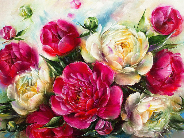 DIY Painting By Numbers Peony Flower Kits For Adults Handpainted DIY Painting By Numbers Floral Home Decor Drawing On Canvas