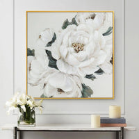 Hand Painted Oil Painting White Flower Abstract Canvas Canvas Painting Decor