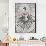 Hand Painted Woman Oil Painting Abstract Figure and Modern Nordic