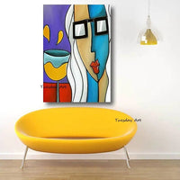 Hand Painted Oil Painting Modern Cartoon Figures Abstract Wall Art Canvas Wall Paintings Decor