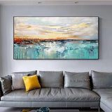 Artwork Hand Painted Of Abstract Landscape On Canvas