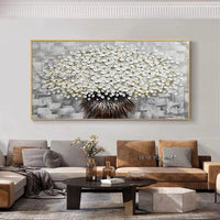 Modern Hand Painted Palette Knife Flower Texture Thick Abstract Flowers work For Living