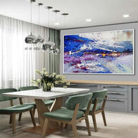 Hand Painted Painted Thick Colorful Painting Modern Contemporary Abstract Wall Art Extra Canvas For Office