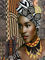 DIY 5D Diamond Painting African Woman Rhinestones Diamond Portrait Mosaic Decortion