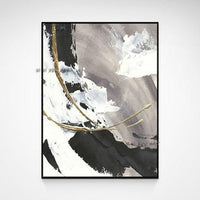 Hand Painted Abstract Wall Art Black and WhiteStyle Minimalist Modern On Canvas Decorative