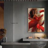 Hand Painted Character Oil Painting Modern Dancing Girl Abstract on Canvas Wall Art Art