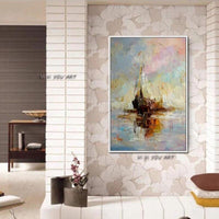 Hand Painted Abstract Colourful Oil Paintings On Canvas For Office Hand Painted Modern Wall Art