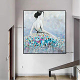 Abstract Beautiful Ballerina Hand Painted Oil Painting Canvas Posters Ballet Girl Wall Art Decorative Decor