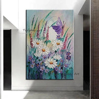 Hand Painted Knife Flower Oil Paintings Beautiful Landscape Abstract Wall Canvas Art Room Decor For Livingroom