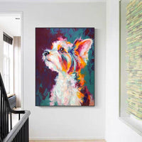 Abstract Cute Animal Dog Canvas Oil Painting Hand Painted Modern As