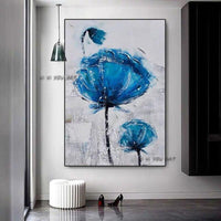 art Hand Painted Scandinavian Flower Canvas Art flower Painting Decoration Wall