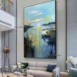 Hand Painted Abstract Wall Art Modern Landscape Modern On Canvas Decor Office