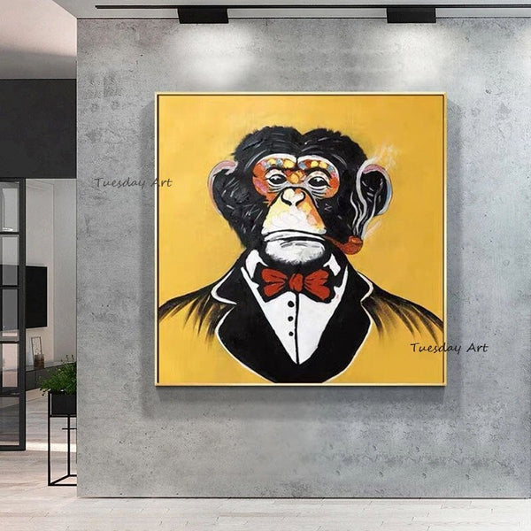 Wall Canvas Hand Painted Painting Graffiti Monkey Gorillas Decor Oil Painting Poster Modern Home